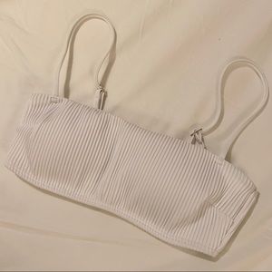 Hollister White Ribbed Bikini Top